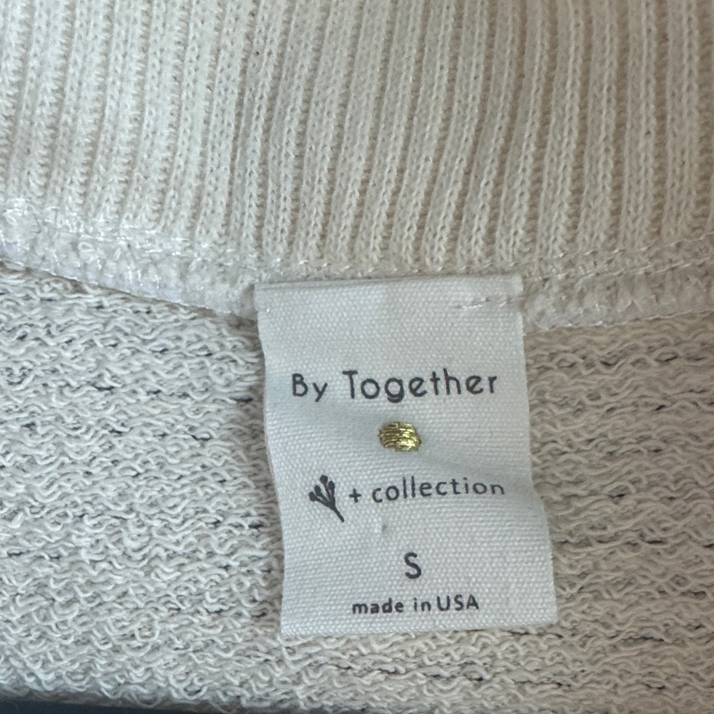 By Together Cream Mini-stripe Textured Knit Top - Picture 2 of 7